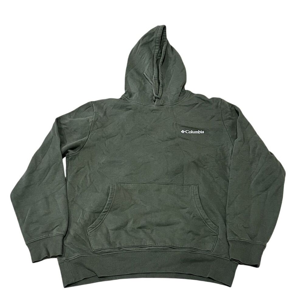 Columbia Men's Graphic Print Pullover Hoodie Green Size M